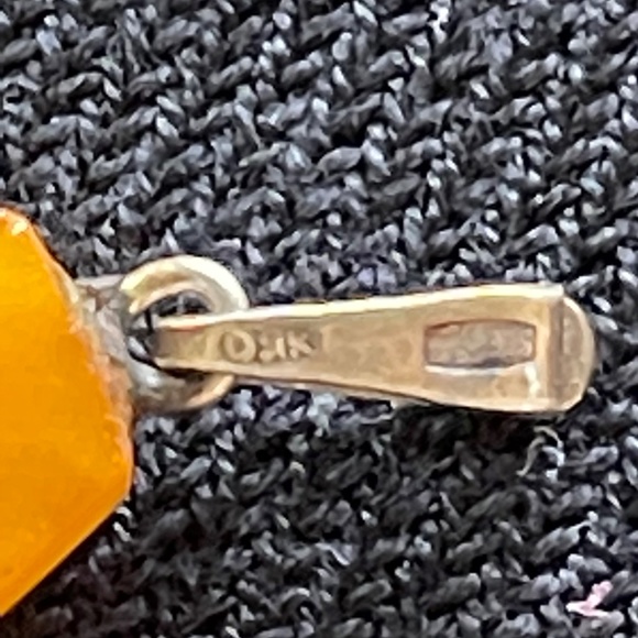 Vintage Butterscotch Baltic Amber Pendant 875 Silver USSR - Picture 2 of 11